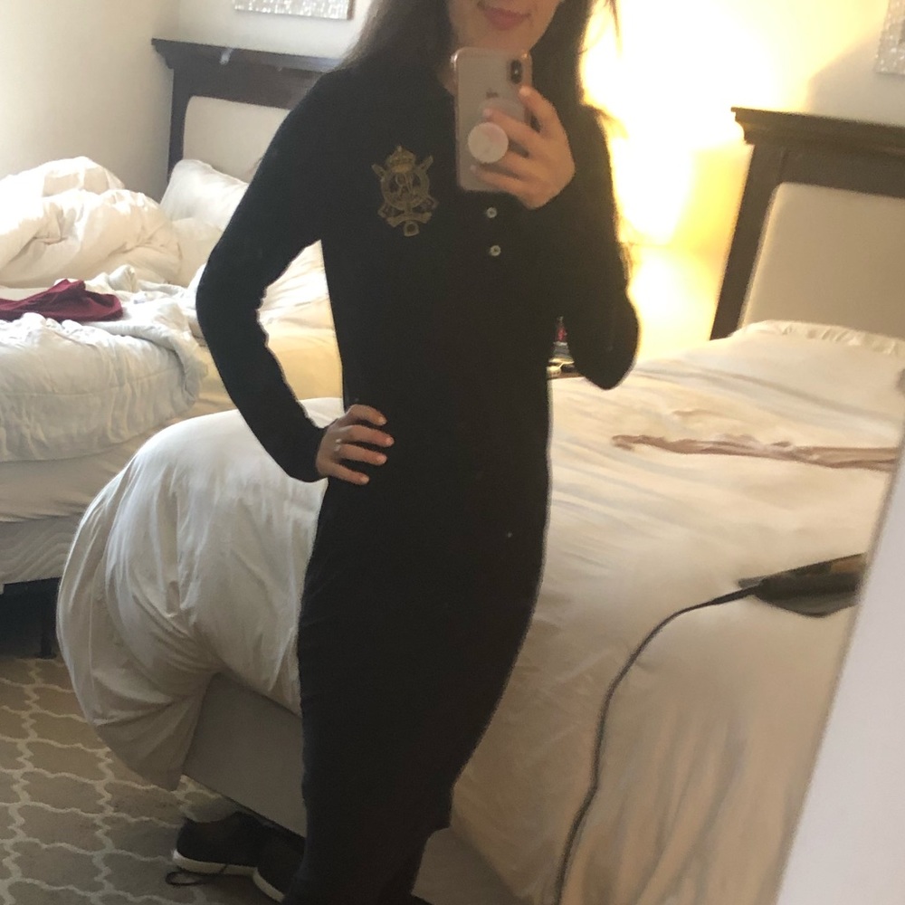 Ralph Lauren sport  black long sleeve polo dress